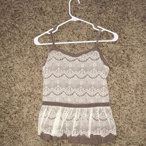 Brown lace Tank top